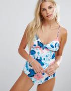 Seafolly White Tropical Maillot Swimsuit - White
