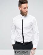 Noose And Monkey Contrast Placket Shirt - White