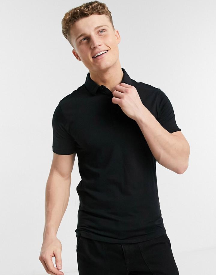 River Island Polo In Black