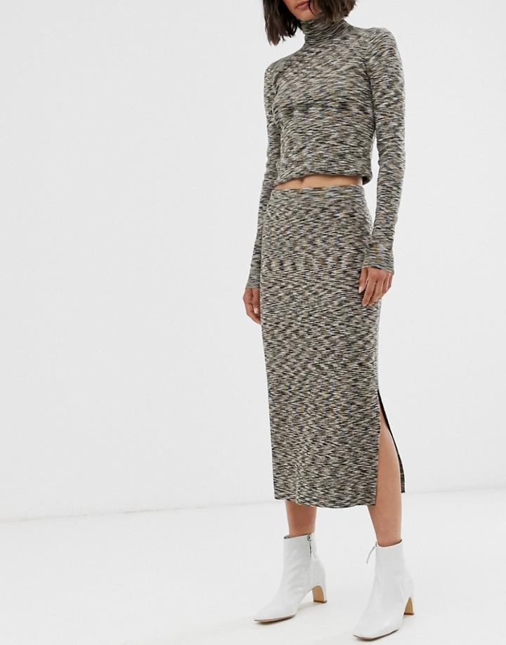 Weekday Space-dye Knitted Tube Skirt In Multi - Multi