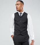 Asos Design Tall Super Skinny Fit Suit Vest In Charcoal-gray