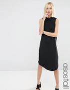 Asos Tall Sleeveless Woven Mix Shirt Dress - Black