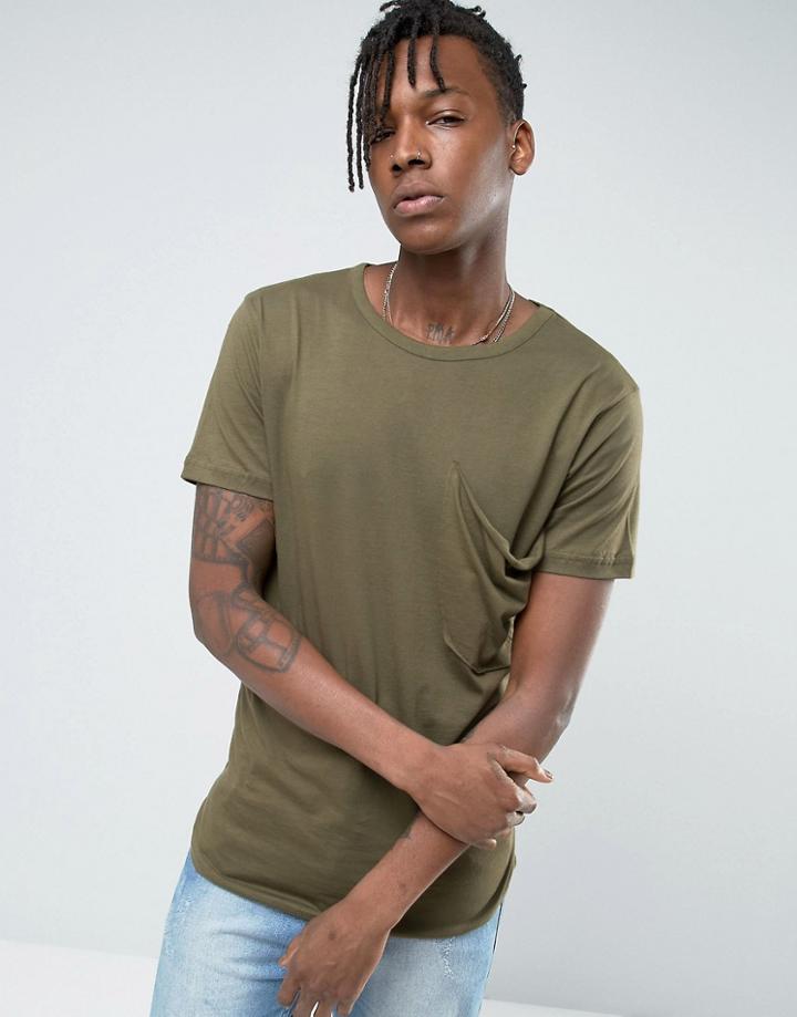Avior T-shirt With Oversized Pocket - Green