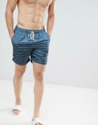 Selected Homme Stripe Swim Shorts - Navy