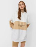 Stradivarius Recycled Cotton Los Angeles Color Block Hoodie-multi