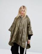 Max & Co Quilted Poncho Coat - Green