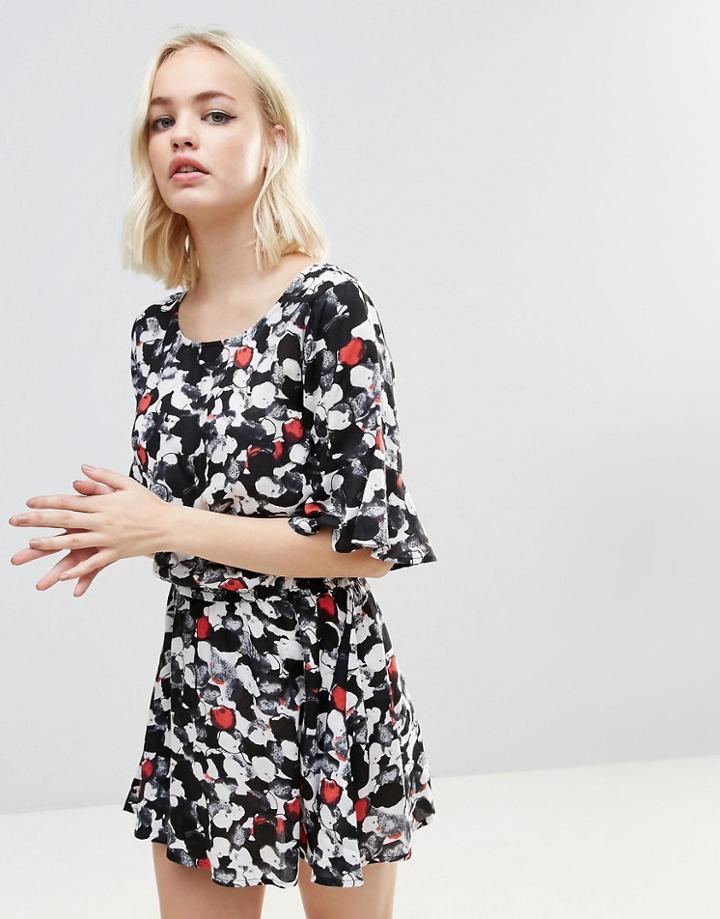 Rock & Religion Splodge Frill Dress - Black