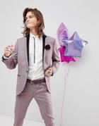 Noose & Monkey Super Skinny Tuxedo Suit Jacket - Purple