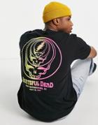 Topman Oversized Fit T-shirt With Front And Back Two Tone Grateful Dead Skull In Black