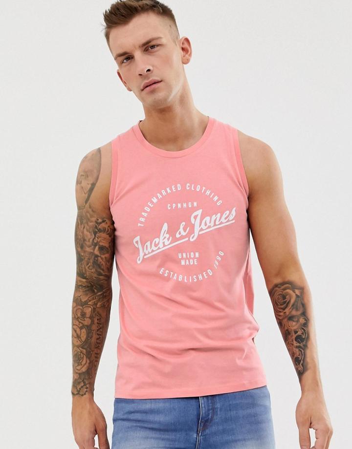 Jack & Jones Originals Big Logo Tanks-pink