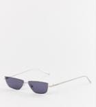 Asos Design X Laquan Smith Narrow Lens Sunglasses - Silver