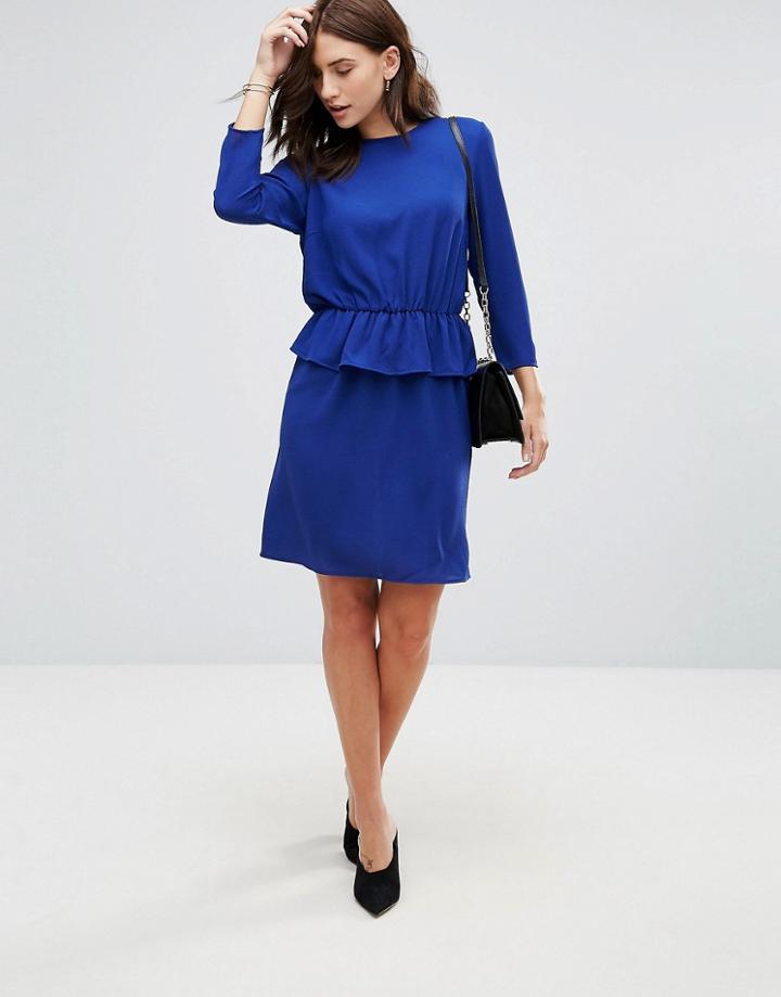 Y.a.s Civa Peplum Waist Pencil Dress - Blue