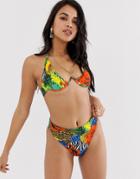 Jaded London Havana Print Underwire Bikini Top - Multi