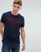 Abercrombie & Fitch Large Flock Logo Applique T-shirt In Navy - Navy