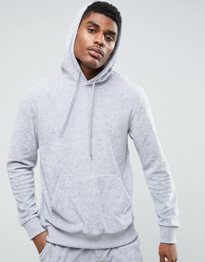 Antioch Oversized Velour Hoodie - Gray