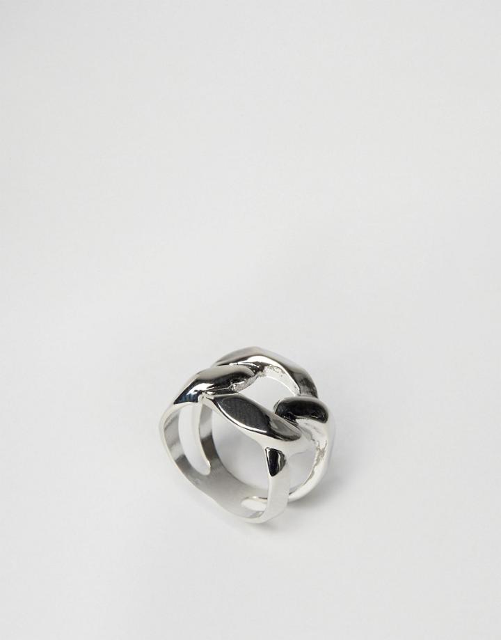 Asos Chunky Chain Ring - Rhodium