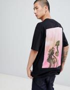 Midnight Surf Wavey Back Print T-shirt - Black