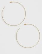 Asos Design 80mm Fine Hoop Earrings In Gold Tone - Gold