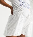 Asos Design Maternity Under The Bump Broderie Flippy Shorts In White