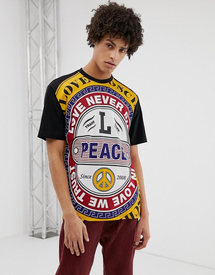 Love Moschino T-shirt With All Over Print - Black