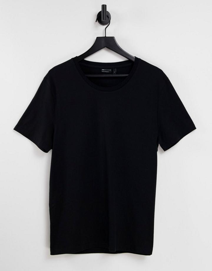 Asos Design Organic Cotton Blend T-shirt With Scoop Neck-black