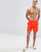 Asos Swim Shorts In Red In Mid Length - Red
