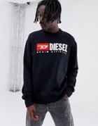 Diesel S-crew-division Sweatshirt In Black - Black