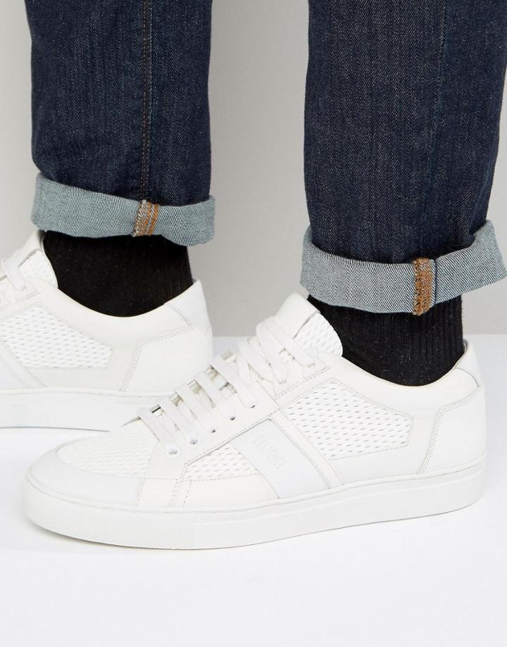 Hugo By Hugo Boss Futurisn Tenn Laser Cut Sneakers - White