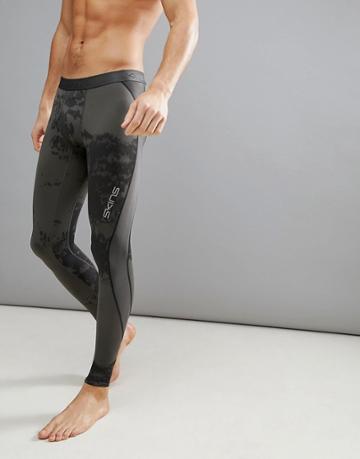 Skins Dnamic Long Compression Tights In Khaki Da99050013010 - Green