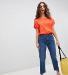 Mango Cropped Freyed Straight Leg Jean