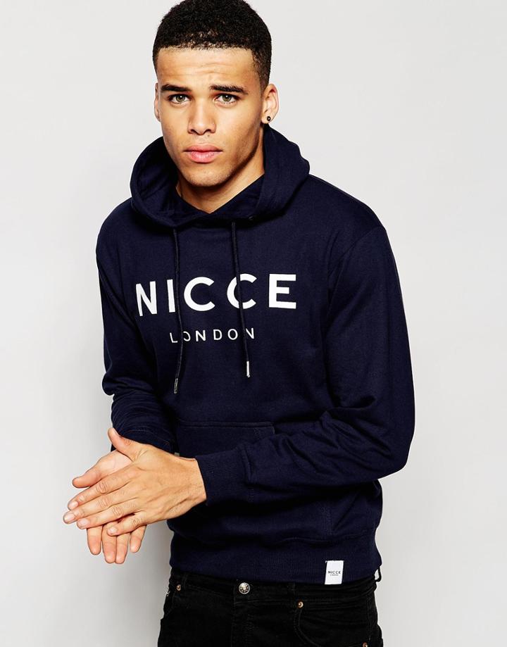 Nicce London Logo Hoodie - Navy