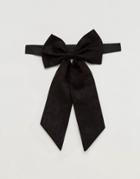 Asos Suede Oversized Bow Tie In Black - Black