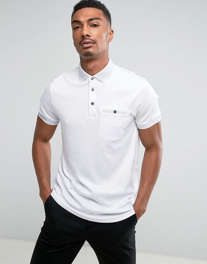Ted Baker Polo With Contrast Collar - White