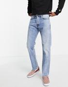 Carhartt Wip Klondike Regular Tapered Jeans In Light Blue Wash