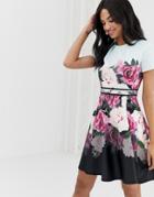 Ted Baker Wilmana Magnificent Floral Skater Dress-multi