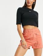 Nike Wild Oasis All Over Print Fleece Shorts In Terracota-orange