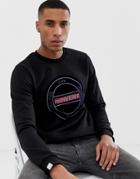 Jack & Jones Core Crewneck Sweat With Chest Print - Black