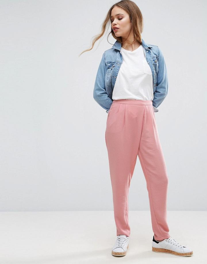 Pieces Iben Pleat Pants - Pink