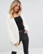 Supertrash Caymon Open Cable Knit Cardigan - White