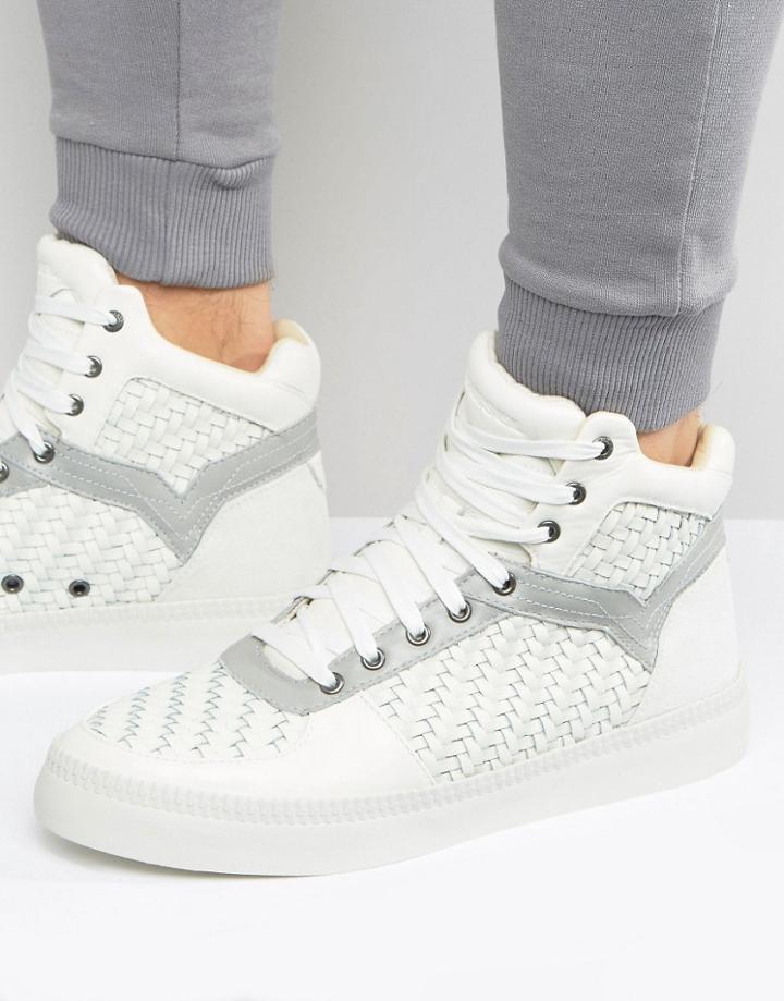 Diesel Spaark Weave Hi Top Sneakers - White