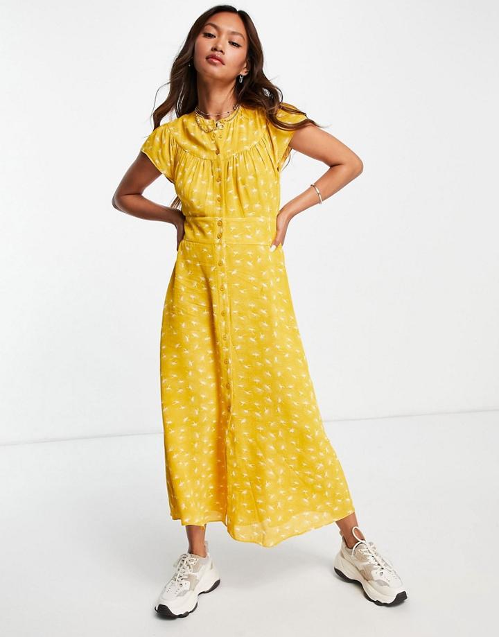 Whisltes Isla Dandelion Midi Dress In Yellow