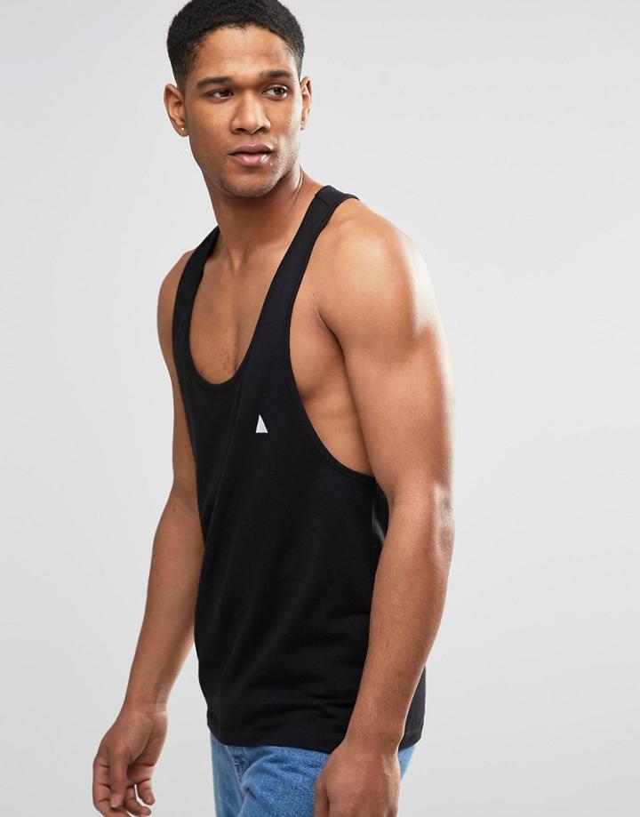 Asos Logo Tank With Extreme Racer Back In Black - Black