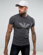 Armani Jeans Crew Neck Large Logo T-shirt Gray - Gray