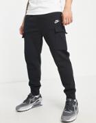 Nike Club Fleece Cargo Sweatpants In Black