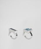 Asos Pack Of 2 Rings With Recycled Denim Stones - Silver