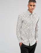Selected Homme Shirt With All Over Butterfly Print - White