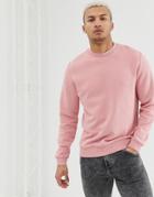 Asos Design Sweatshirt In Pink - Pink