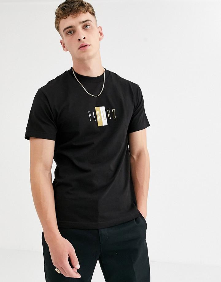 Parlez Divided Embroidered T-shirt In Black