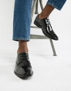 Dune Brogues In Black Hi-shine Leather With Studs - Black