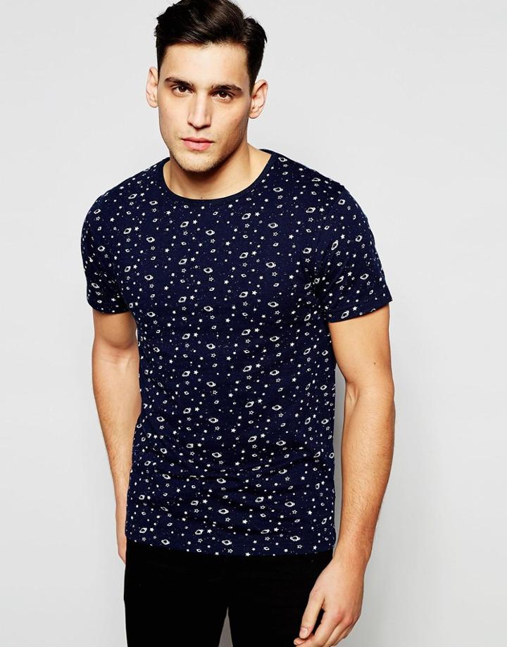 D-struct Astro Print T-shirt - Navy